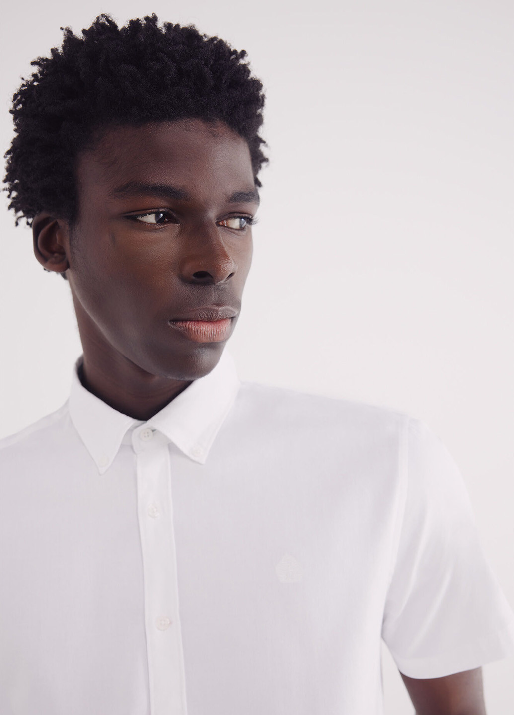 Белая кэжуал рубашка однотонная Springfield