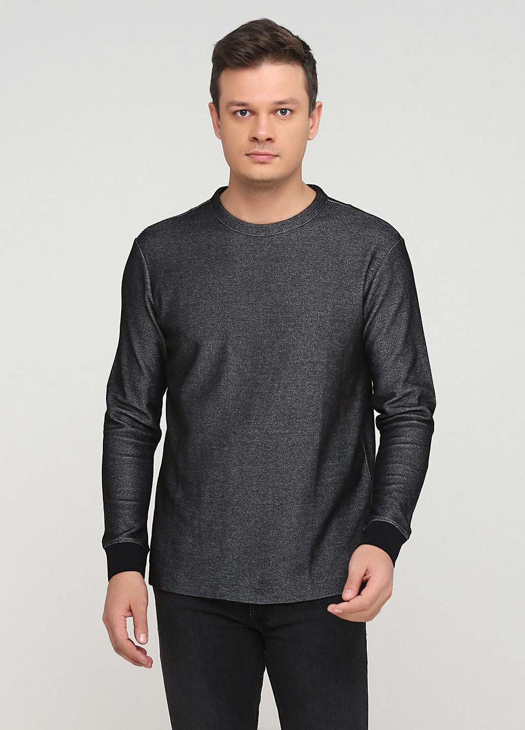 Черный демисезонный кэжуал лонгслив H&M меланж