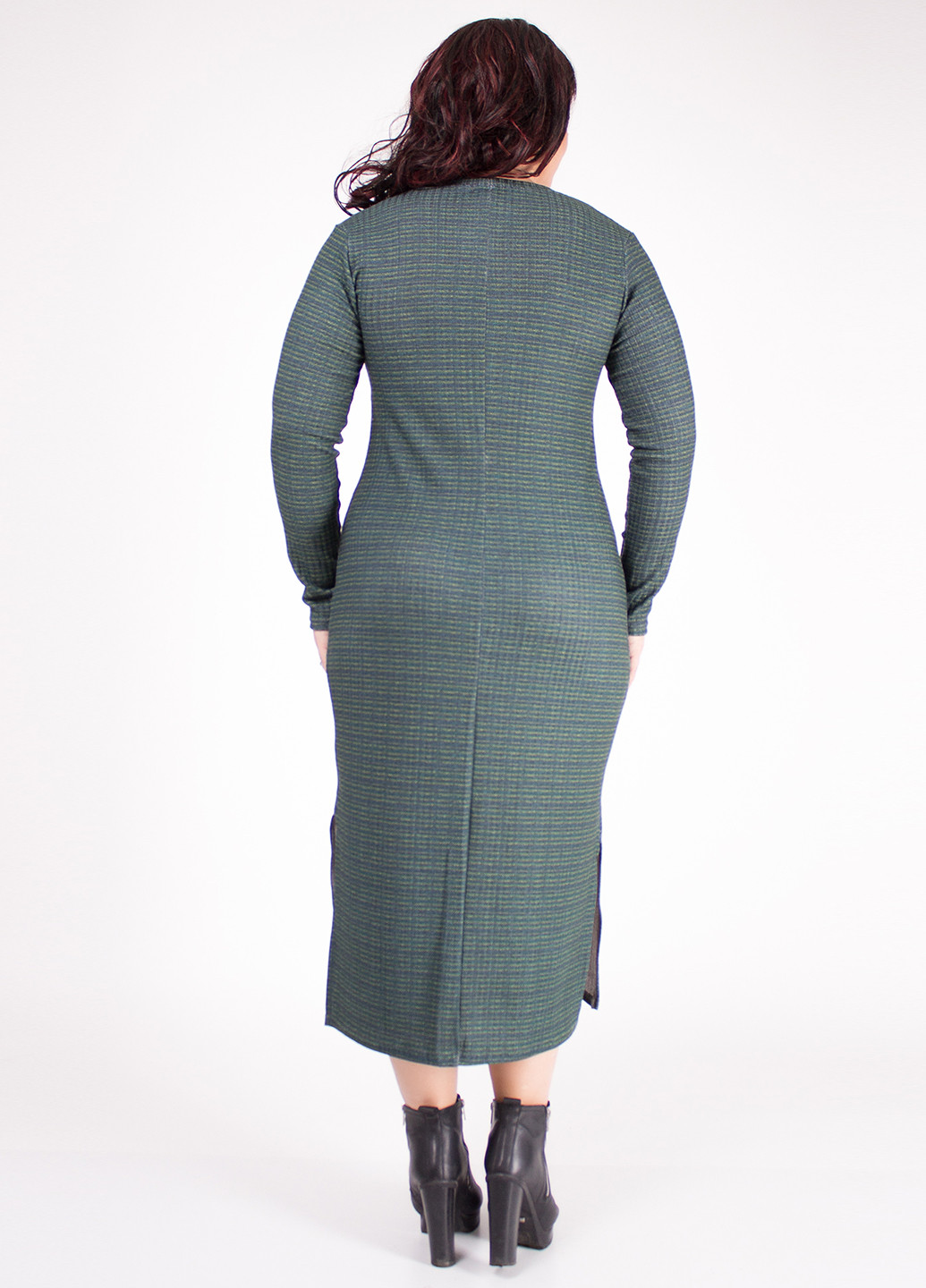 Серо-зеленое кэжуал платье а-силуэт Fifi Lakres в клетку
