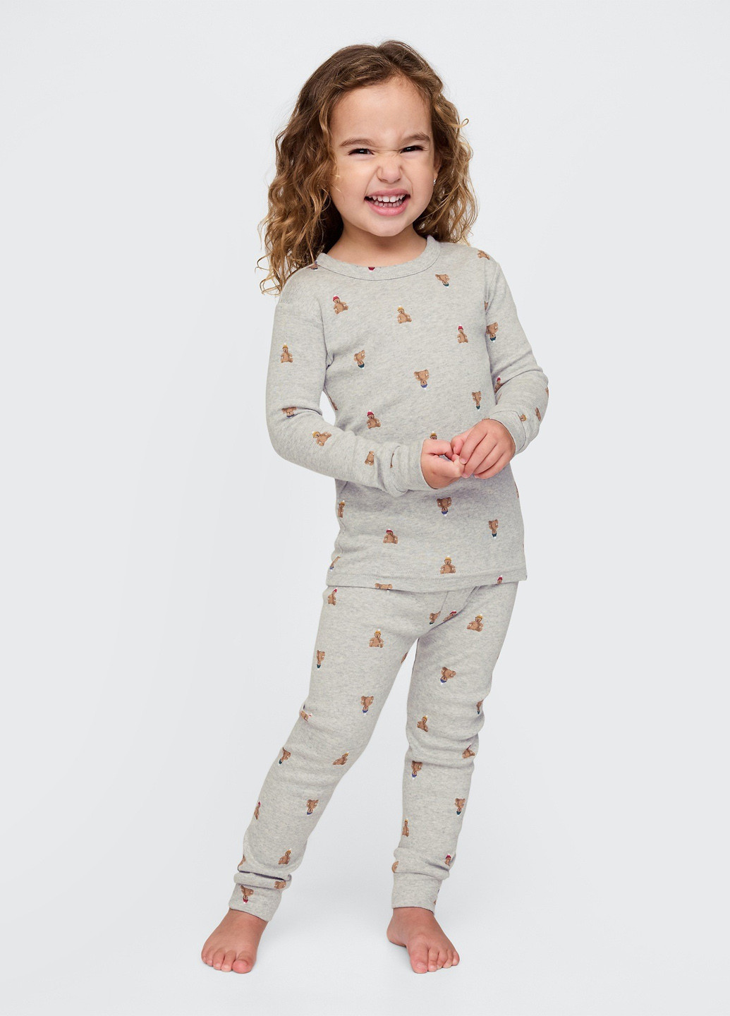 Серая всесезон пижама (лонгслив, брюки) лонгслив + брюки Gap