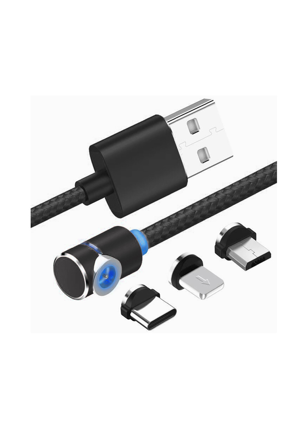 Магнитный кабель USB Magneto Game Black 3 в 1 - Lightning, Micro USB, Type-C 1 м (MGNT-BK) XoKo sc-370 (132572820)
