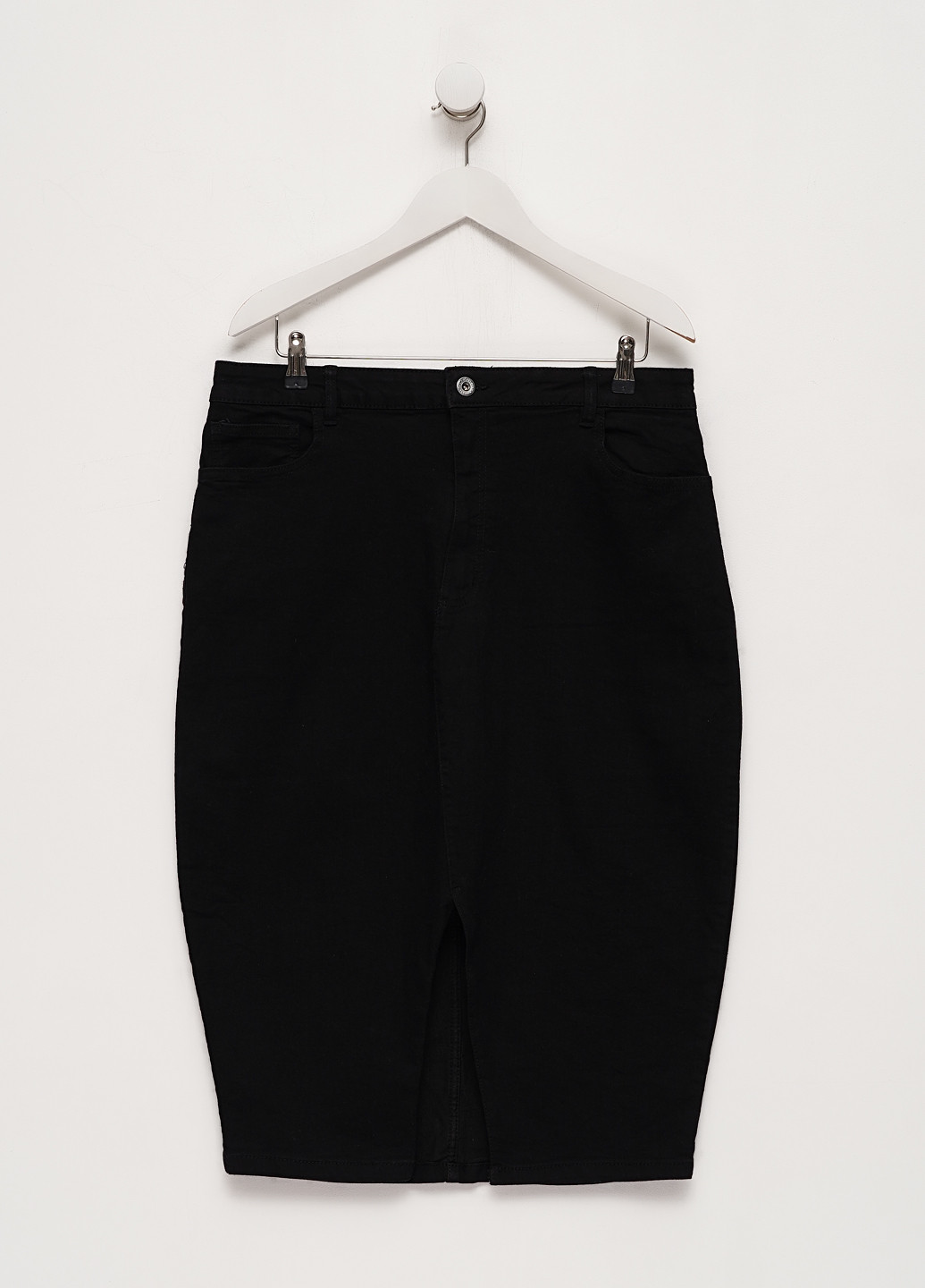 Черная джинсовая однотонная юбка Boohoo карандаш