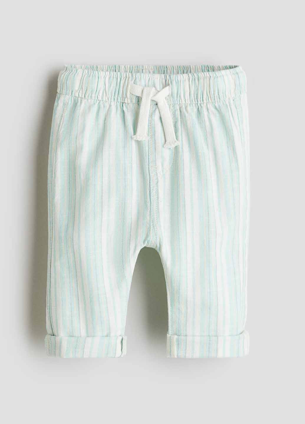 Комбинированные повседневный, домашние, кэжуал демисезонные брюки H&M