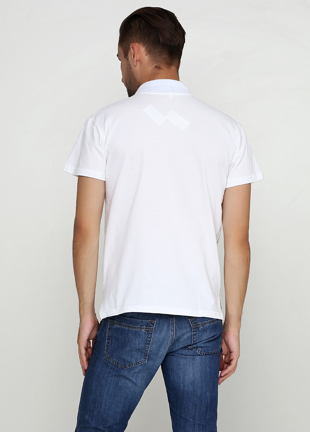 Белая футболка-поло для мужчин Manatki с рисунком