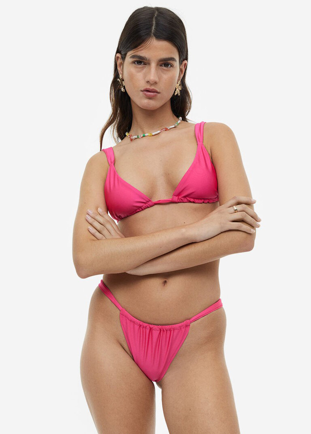 Фуксиновые (цвета Фуксия) купальные трусики-плавки однотонные H&M