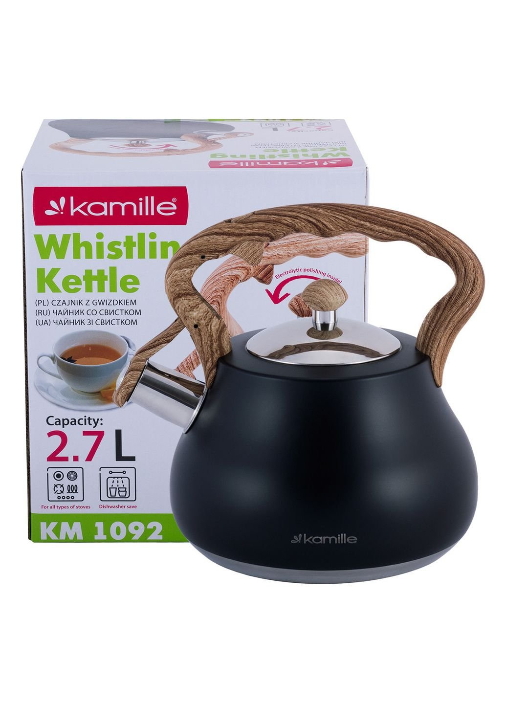 Чайник зі свистком KM-1092 2.7 л Kamille (253543122)