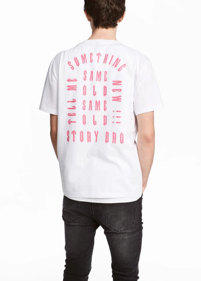 Белая футболка с принтом H&M