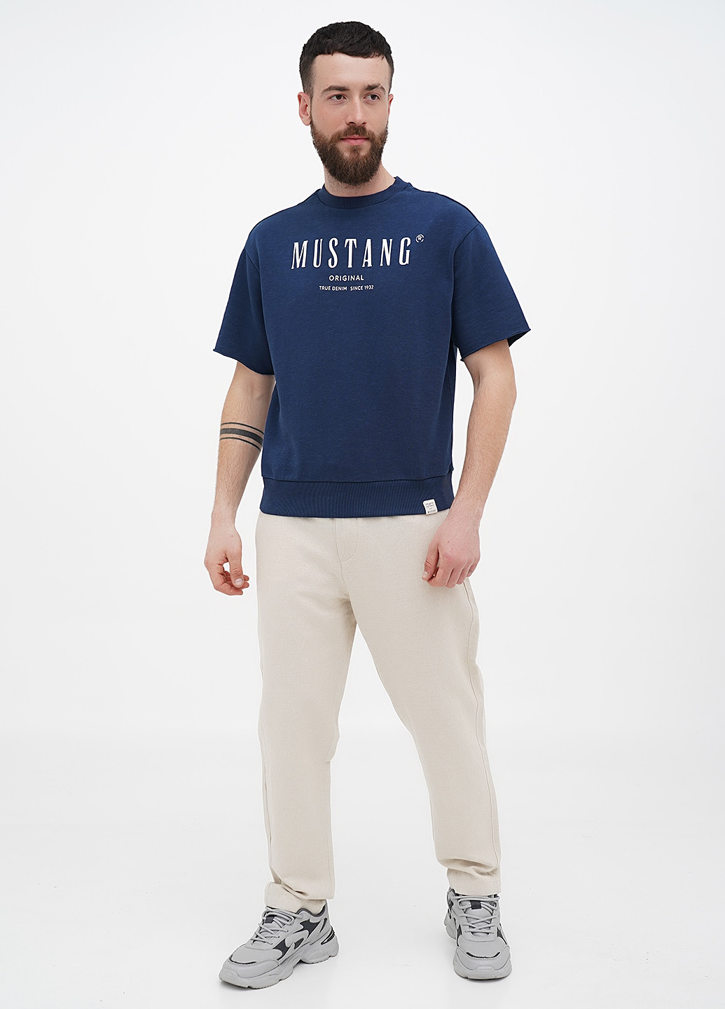 Бежевые кэжуал летние зауженные брюки Mustang