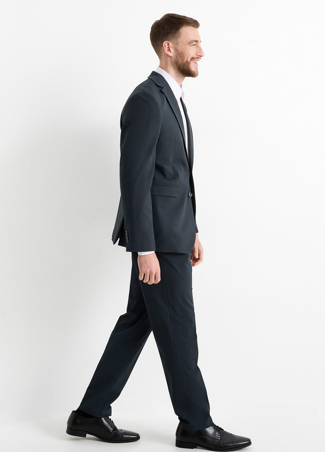 Темно-синие классические демисезонные классические брюки C&A