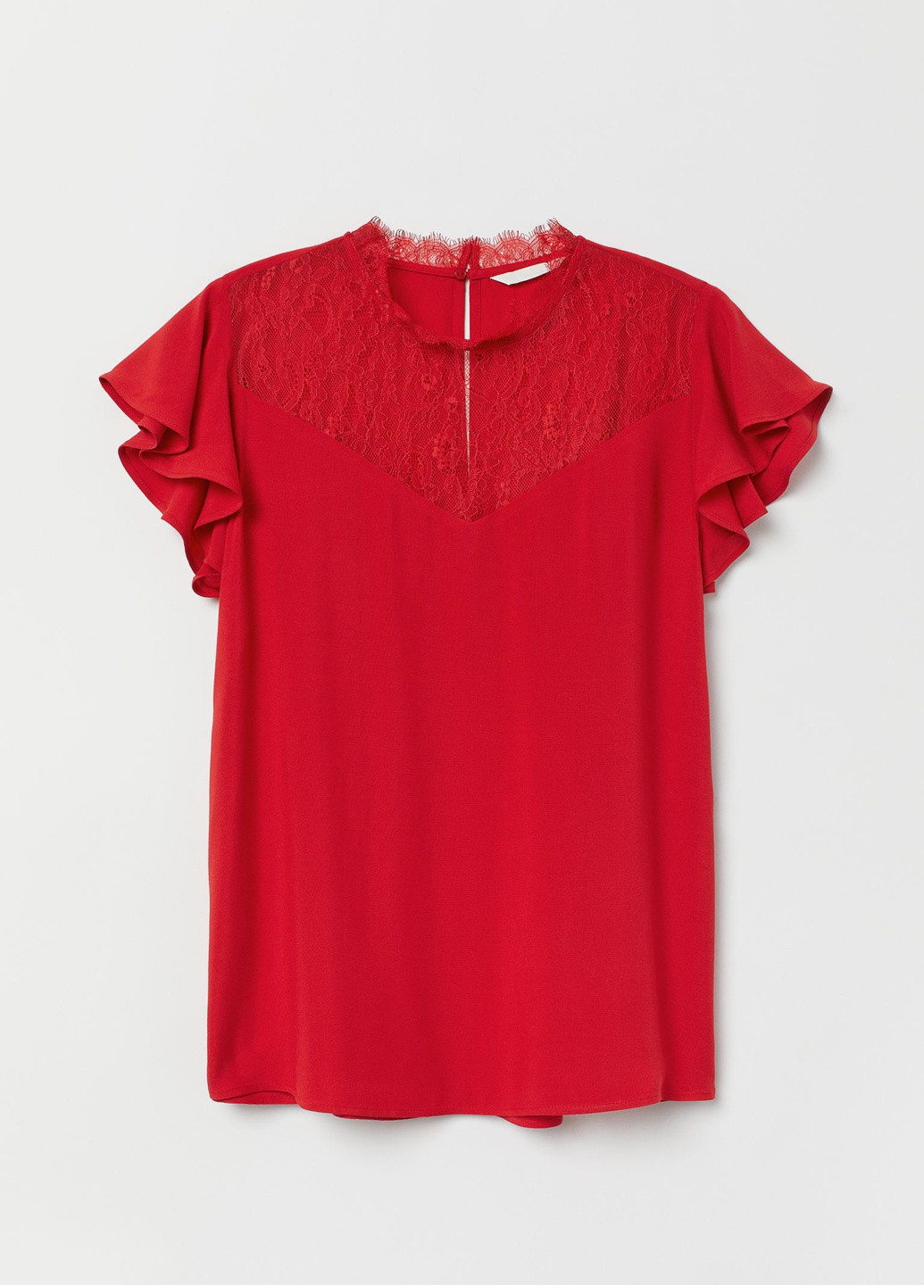 Червона блуза з мереживом з к/р H&M