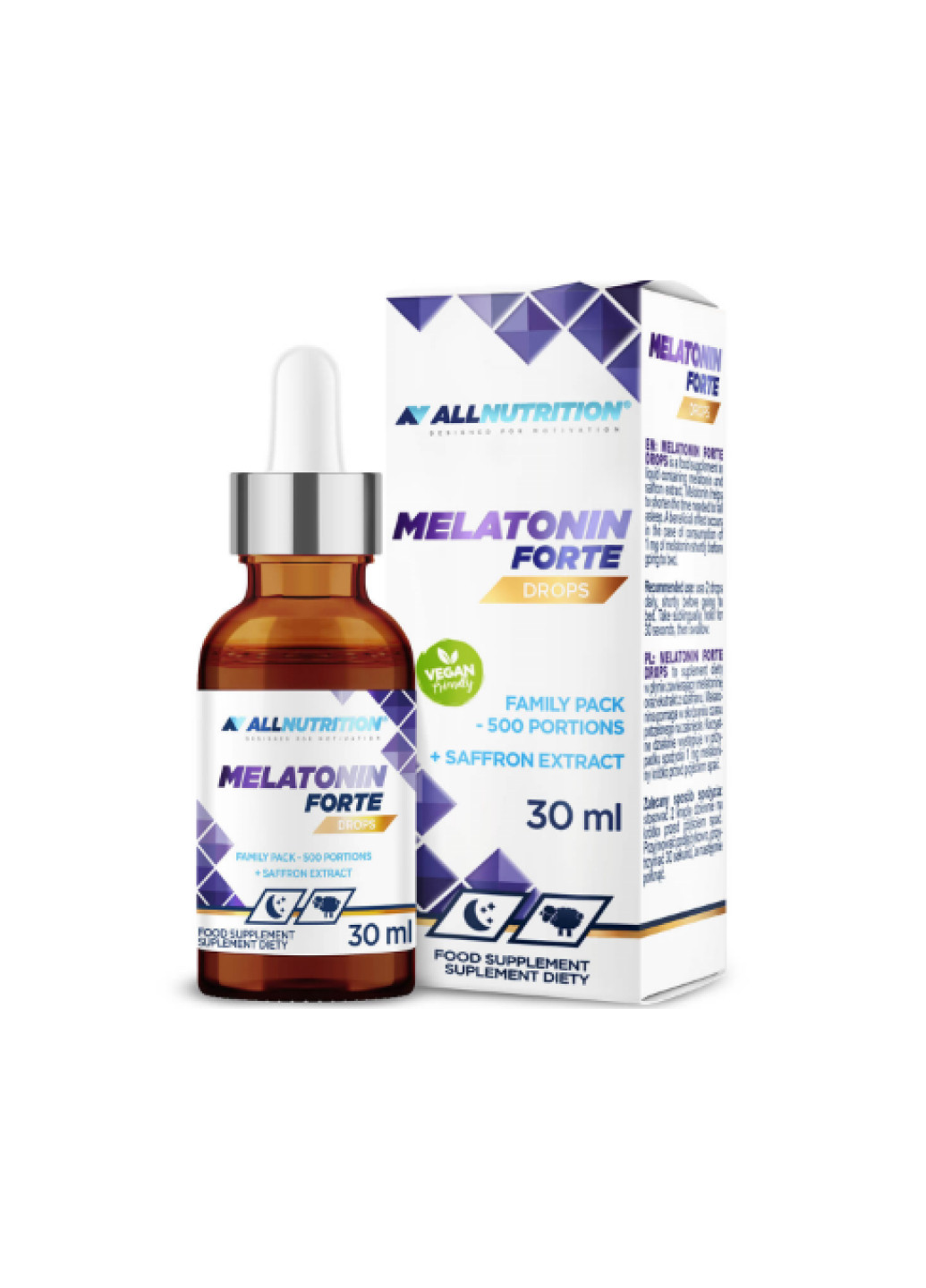 Мелатонін для здорового сну Melatonin Forte Drops - 30ml Allnutrition (254792141)