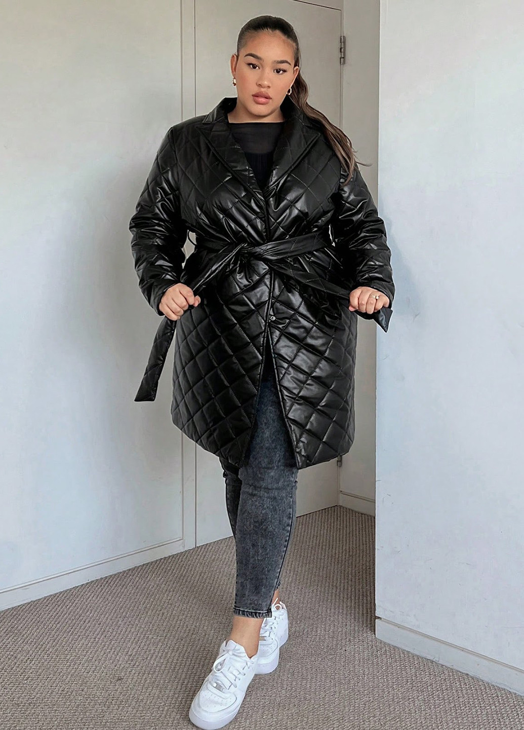 Чорна демісезонна куртка куртка-піджак SHEIN