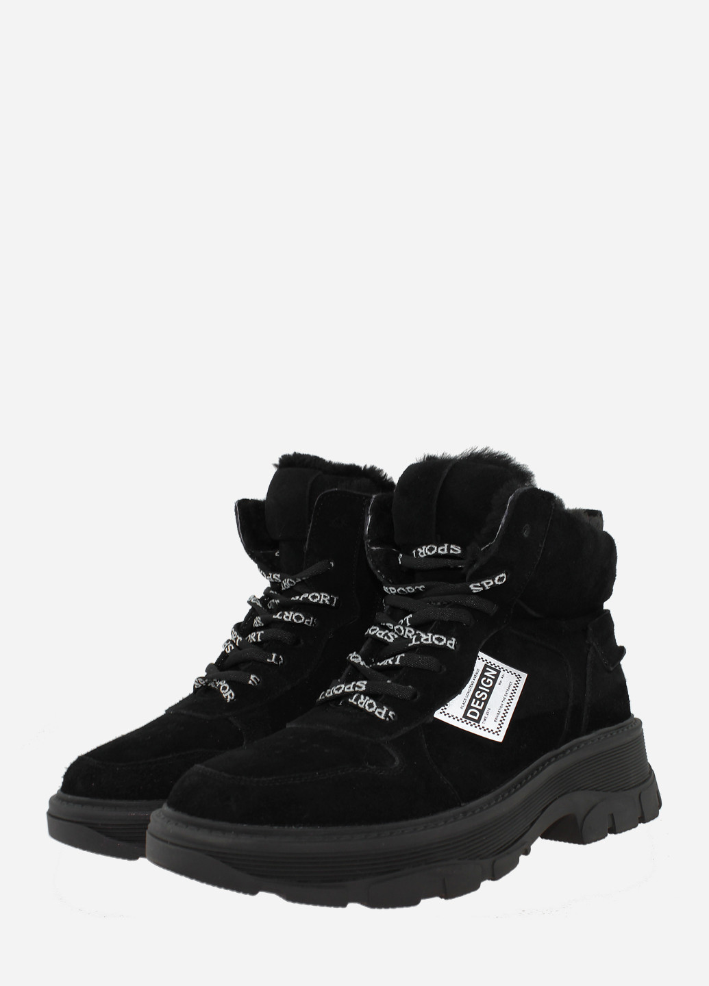 Зимние ботинки re2705-11 черный El passo из натуральной замши