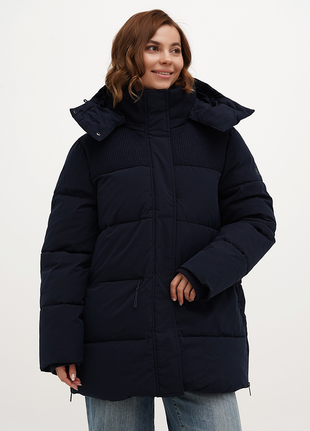 Темно-синя зимня куртка Tom Tailor