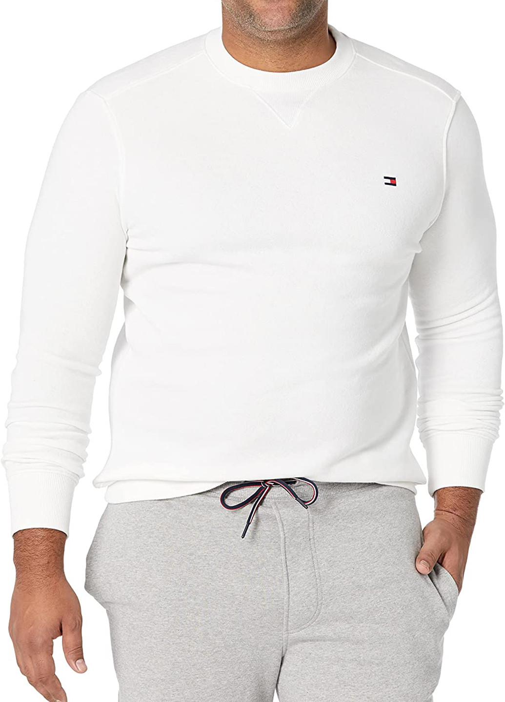 Белый свитшот Tommy Hilfiger логотип без декора (257690210)