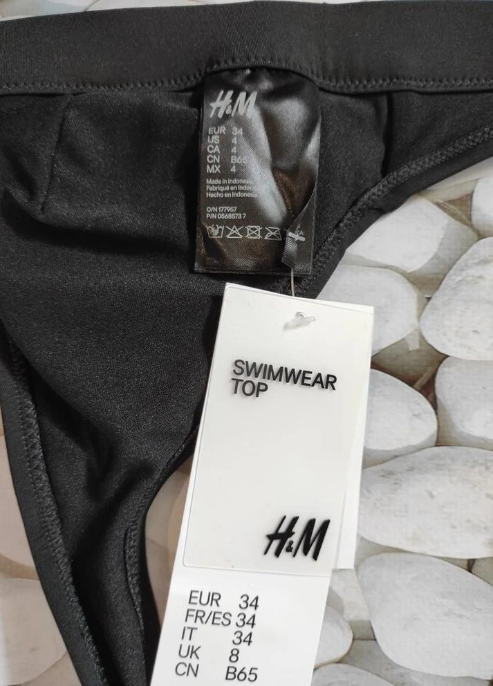 Чорний топ купальний, ліф, верх купальника H&M
