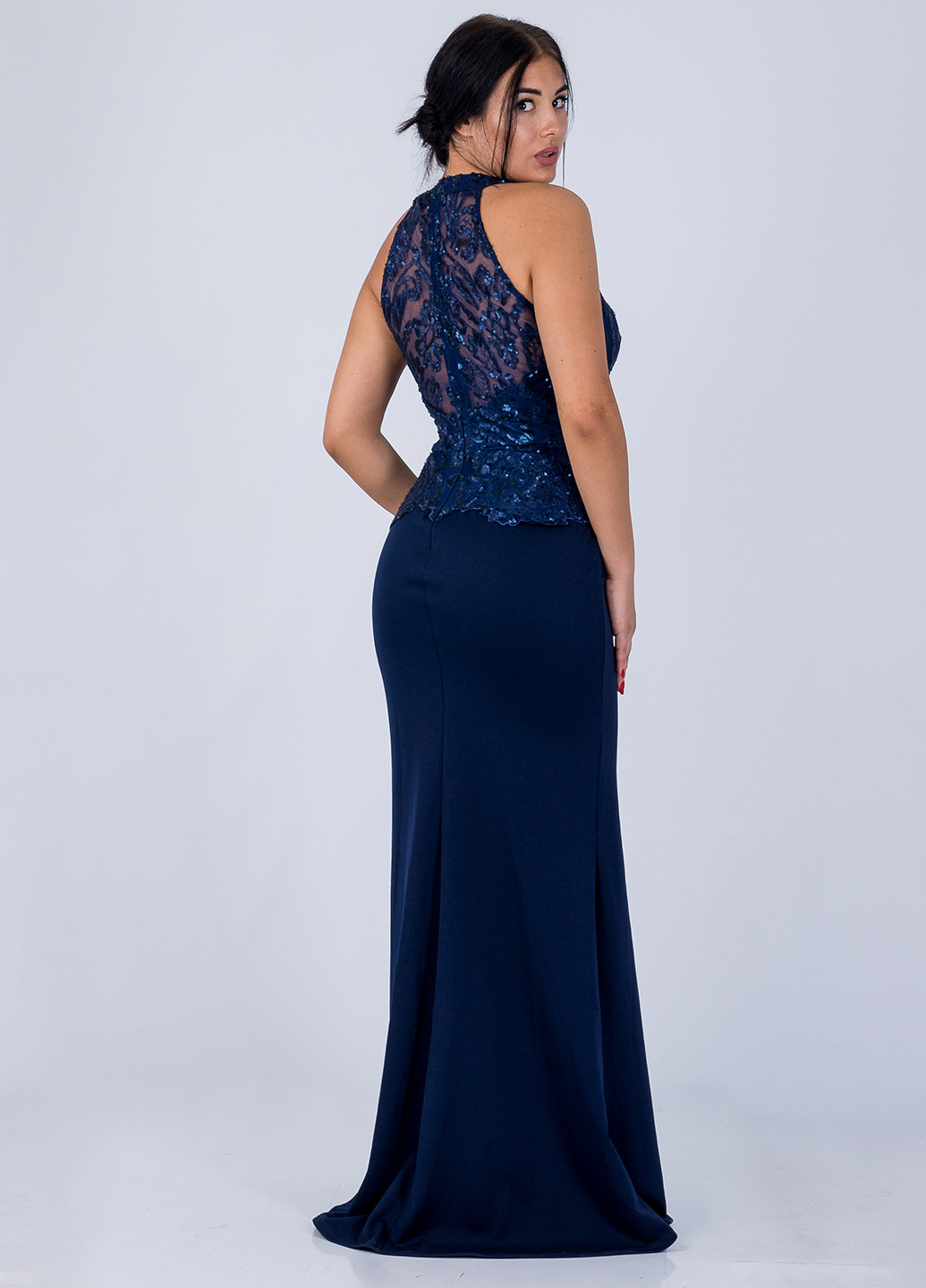 Темно-синее вечернее платье годе Jessica Wright однотонное