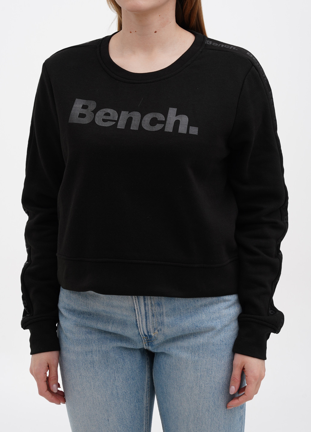 Світшот Bench - Прямий крій логотип чорний кежуал, спортивний бавовна - (274434964)