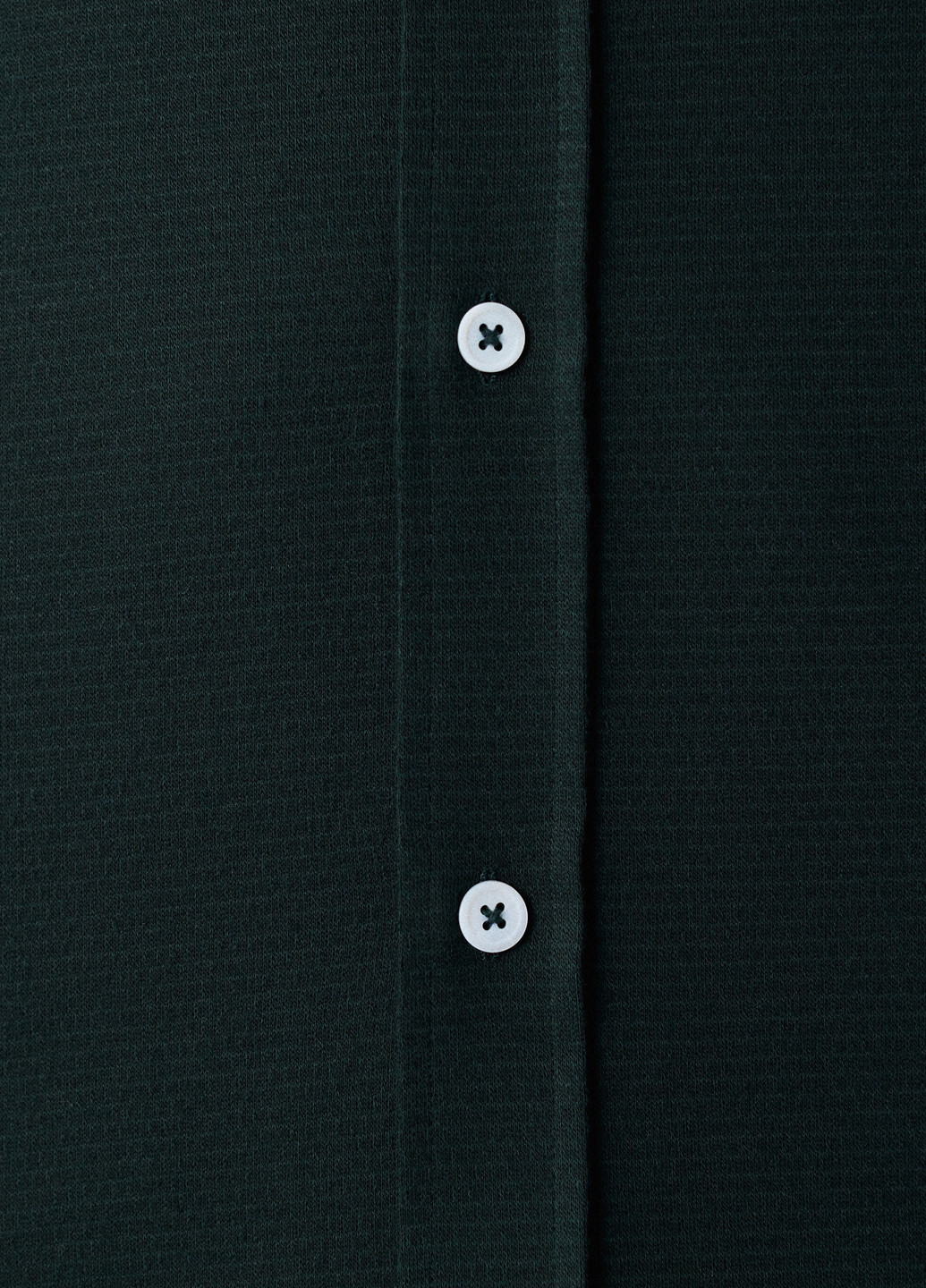 Темно-зеленая кэжуал рубашка однотонная Massimo Dutti с длинным рукавом