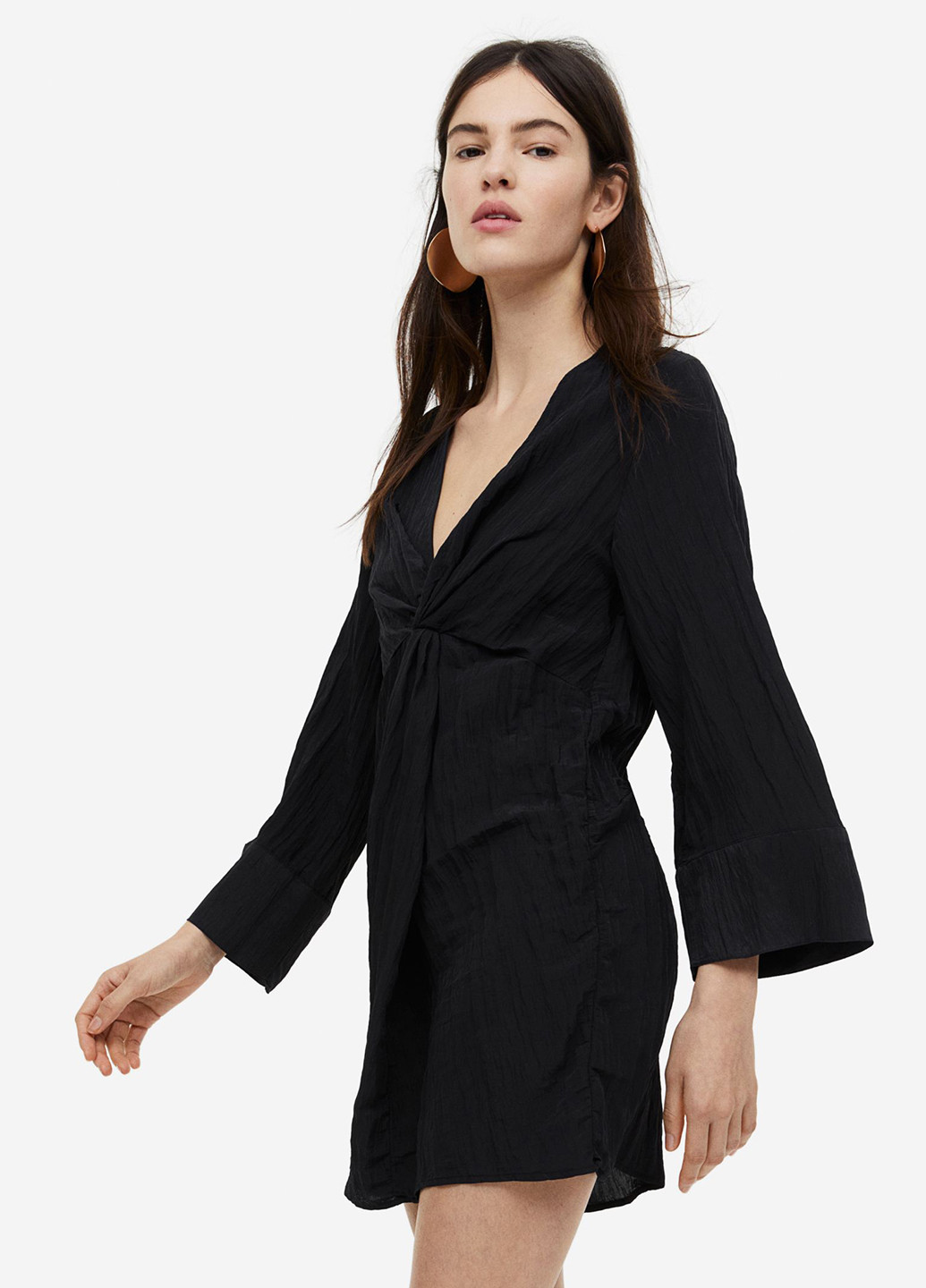 Черное кэжуал платье H&M однотонное