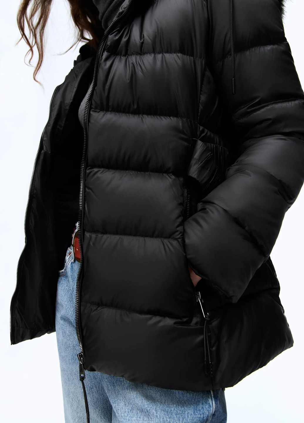 Черный зимний Пуховик аляска Zara
