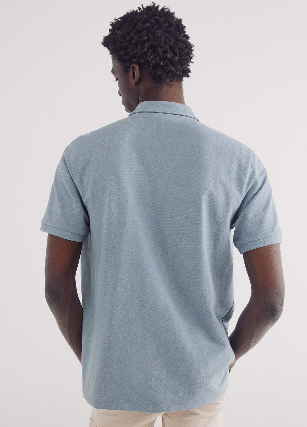 Бирюзовая футболка-поло для мужчин Springfield однотонная