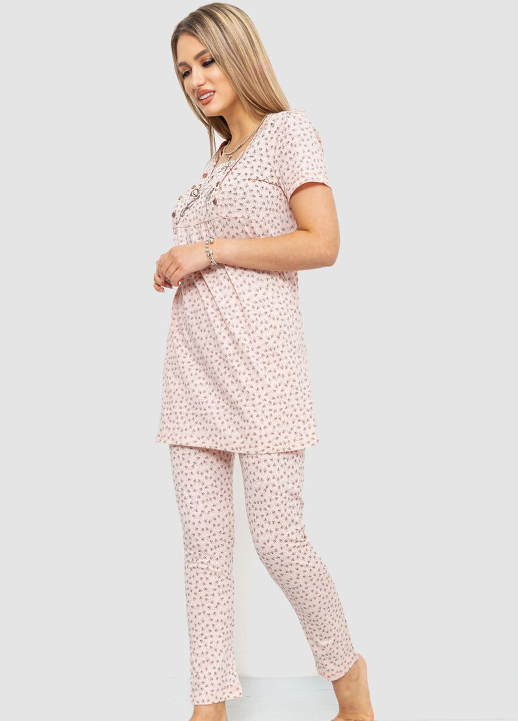 Персиковая всесезон пижама (туника, брюки) туника + брюки Ager