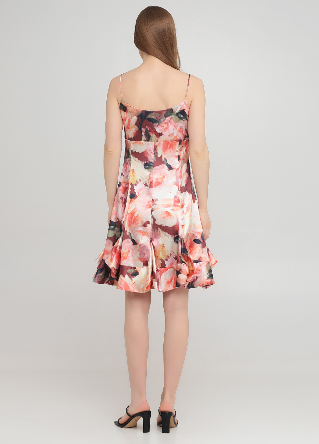 Рожева коктейльна сукня сукня-комбінація Angel з квітковим принтом