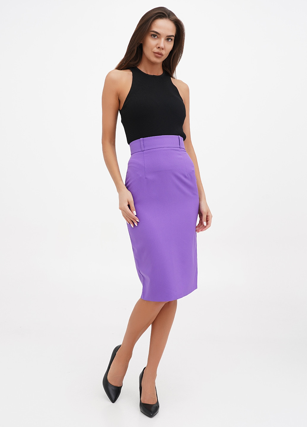 Фиолетовая кэжуал однотонная юбка Rebecca Tatti карандаш