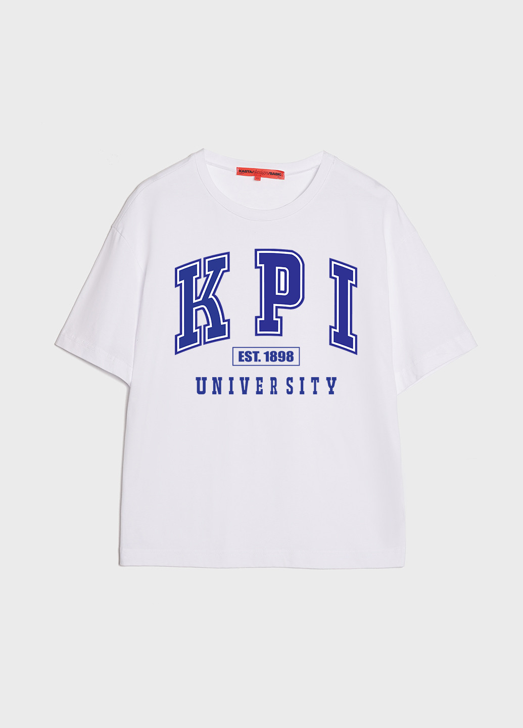 Белая летняя футболка оверсайз kpi KASTA design На фото розмір Xs (Ольга - Р-175, Ог - 87, От-61, Об-91)