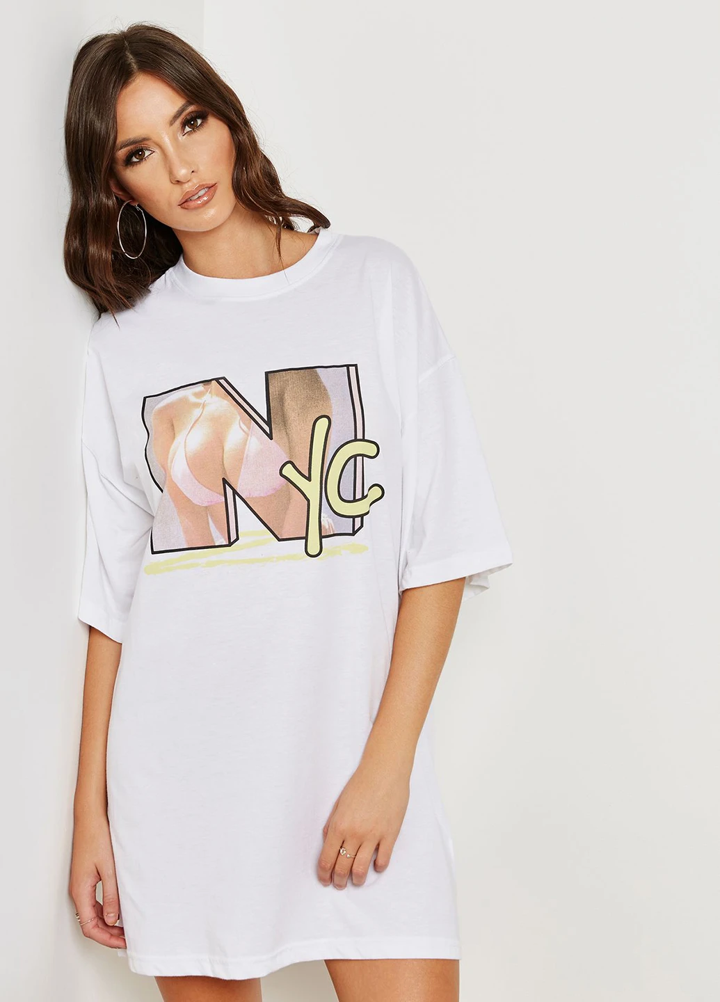 Белое кэжуал платье Missguided с рисунком