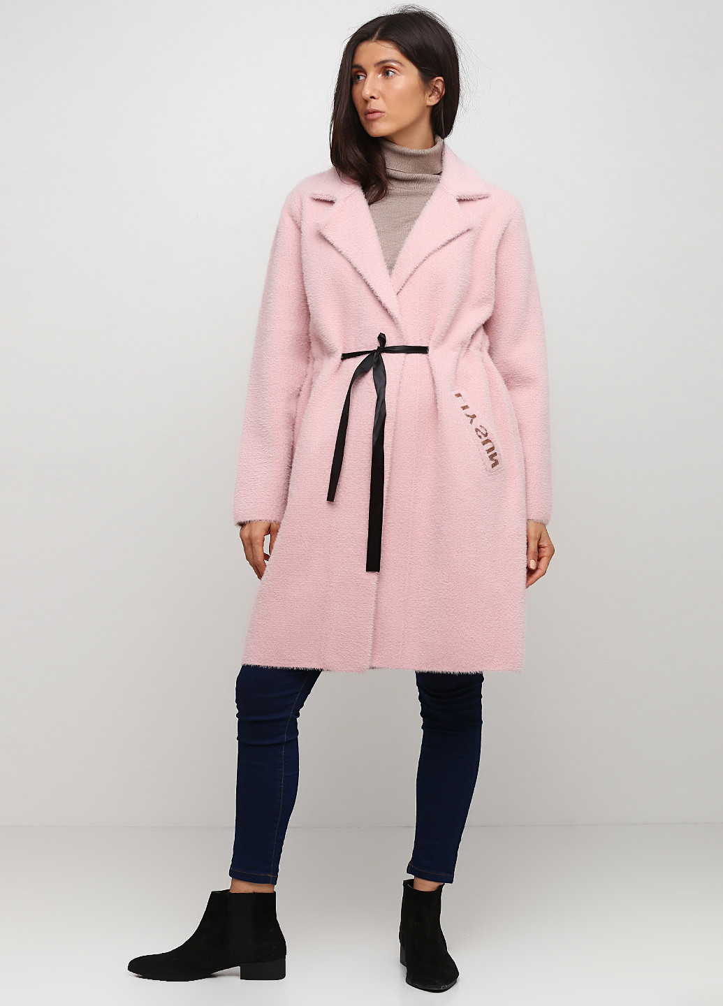 Розовое демисезонное Пальто однобортное Basconi