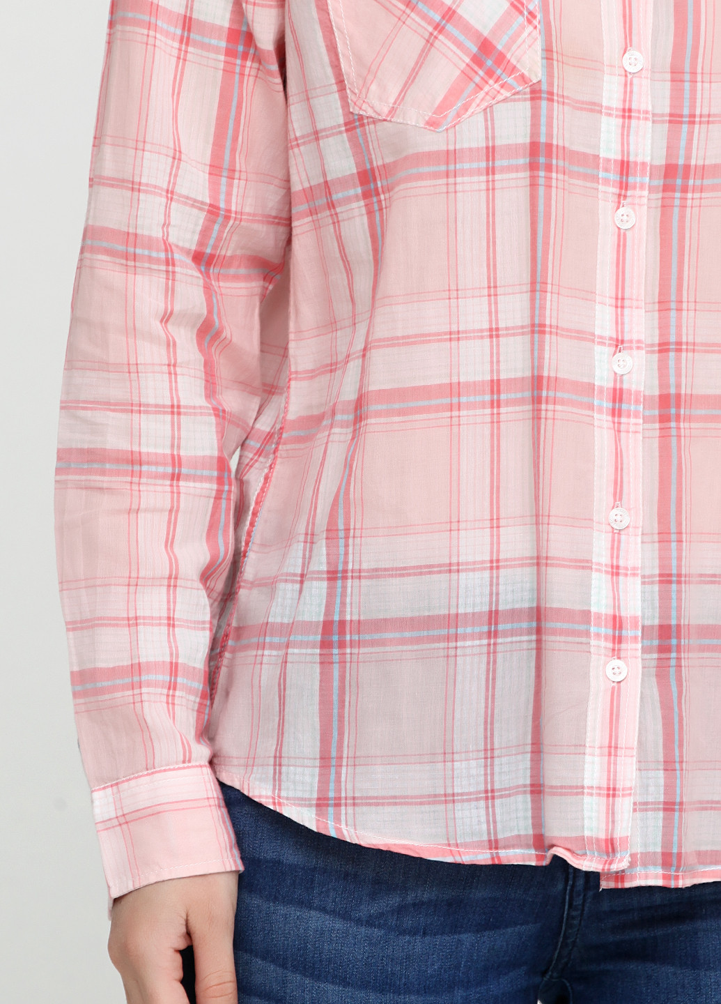 Розовая кэжуал рубашка в клетку Pepe Jeans