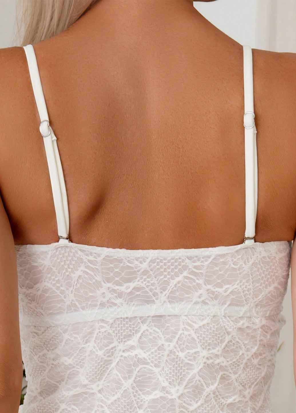 Молочний літній купальник (ліф, трусики) топ, роздільний SHEIN