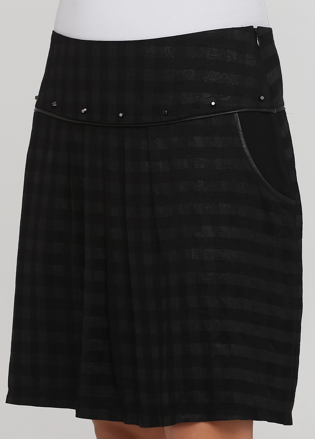 Черная кэжуал в полоску юбка Et Compagnie а-силуэта (трапеция)