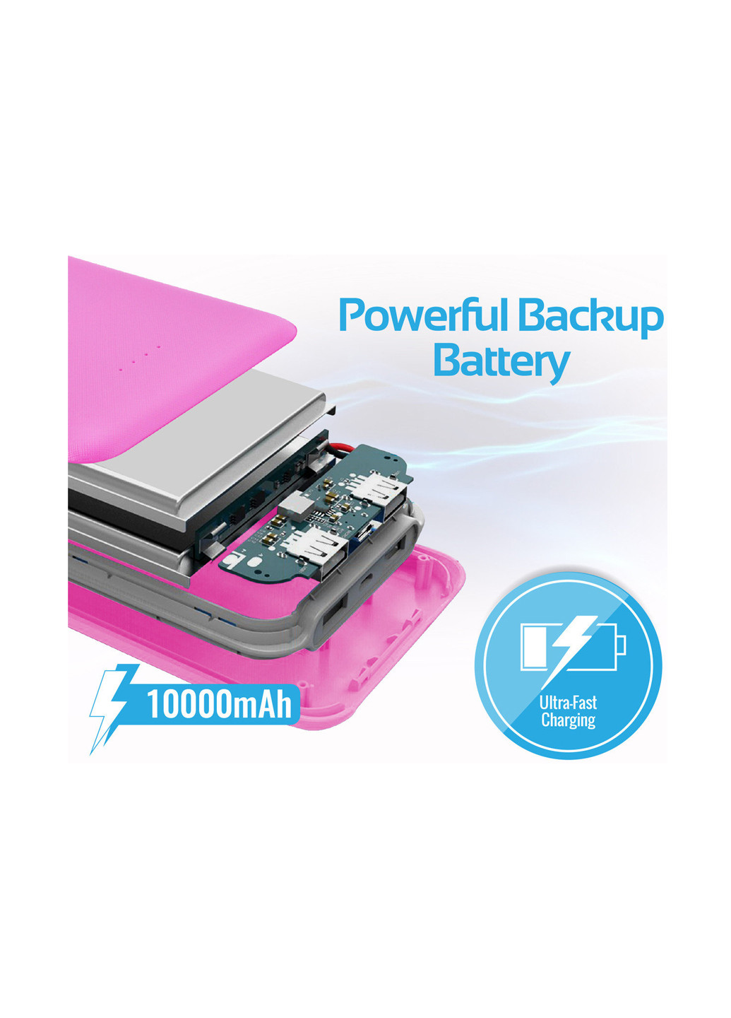 Універсальна батарея Voltag-10 Pink Promate 10000 мач voltag-10 (130565489)