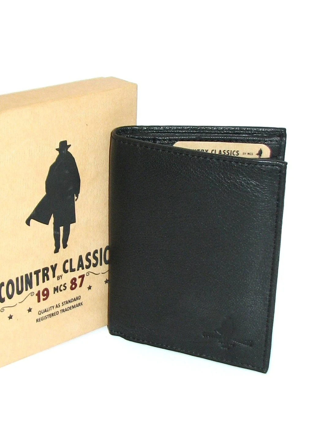 Кожаный мужской кошелек 02BLK Country Classics (253932919)