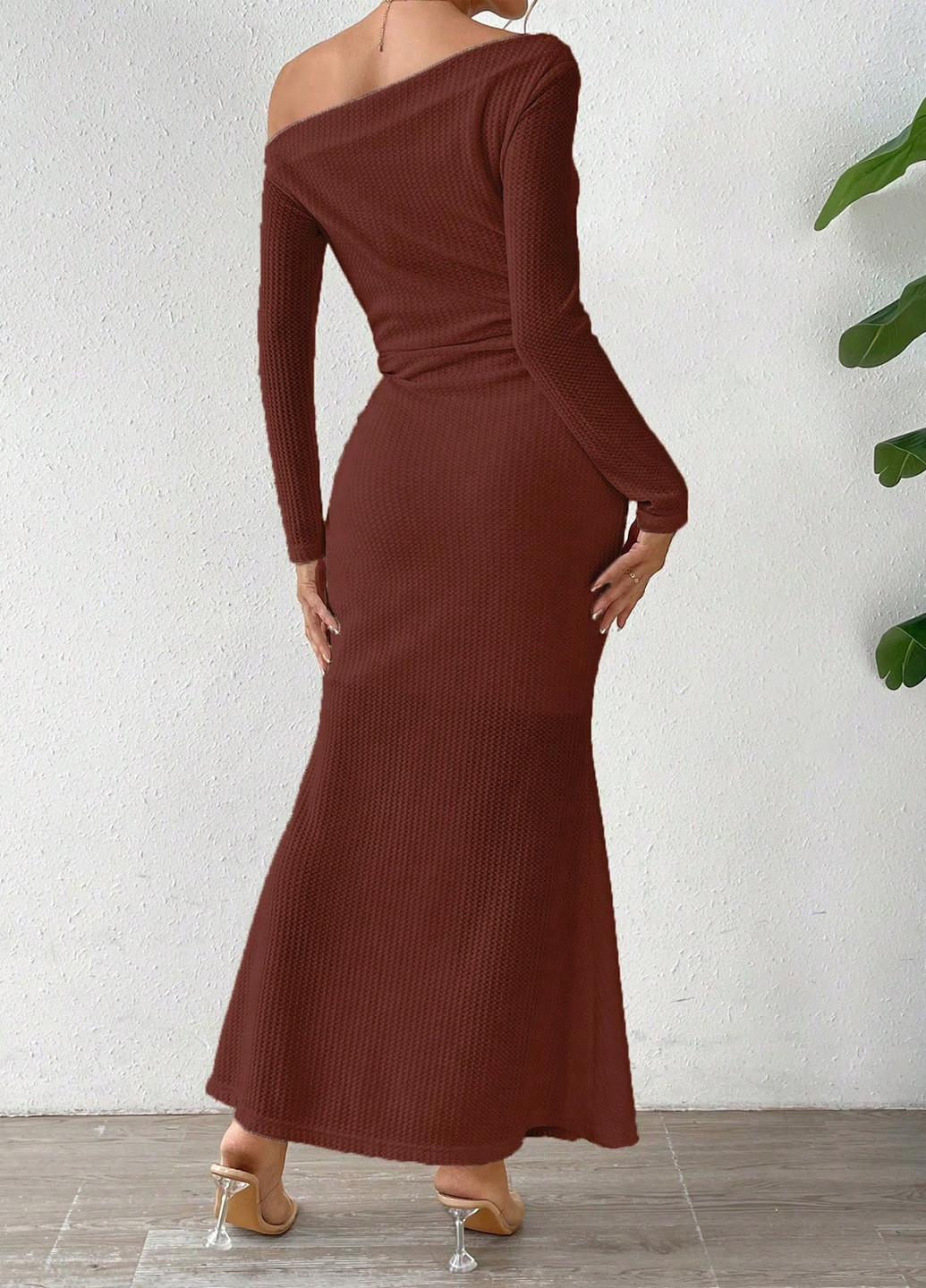 Коричнева кежуал сукня годе SHEIN однотонна