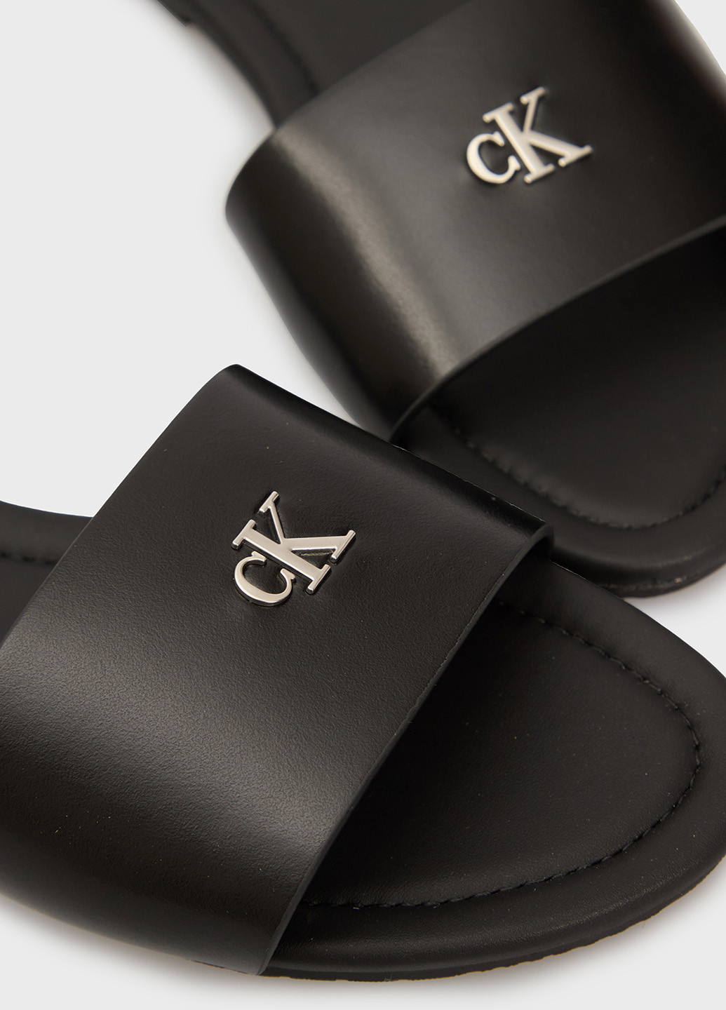Черные шлепанцы Calvin Klein Jeans с логотипом