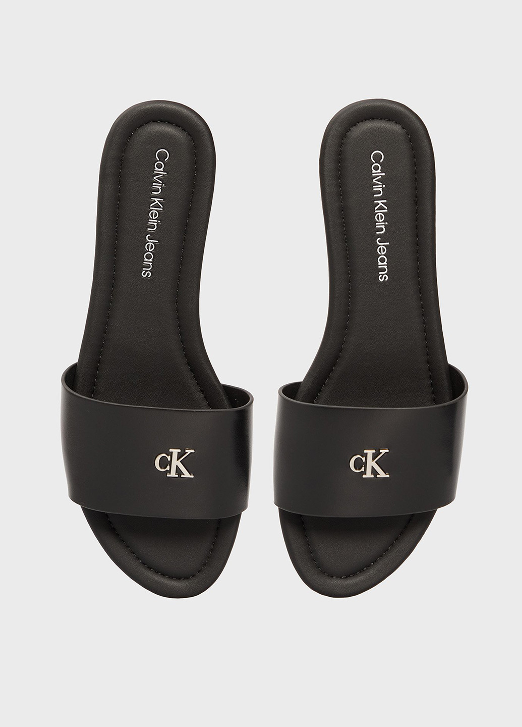 Черные шлепанцы Calvin Klein Jeans с логотипом