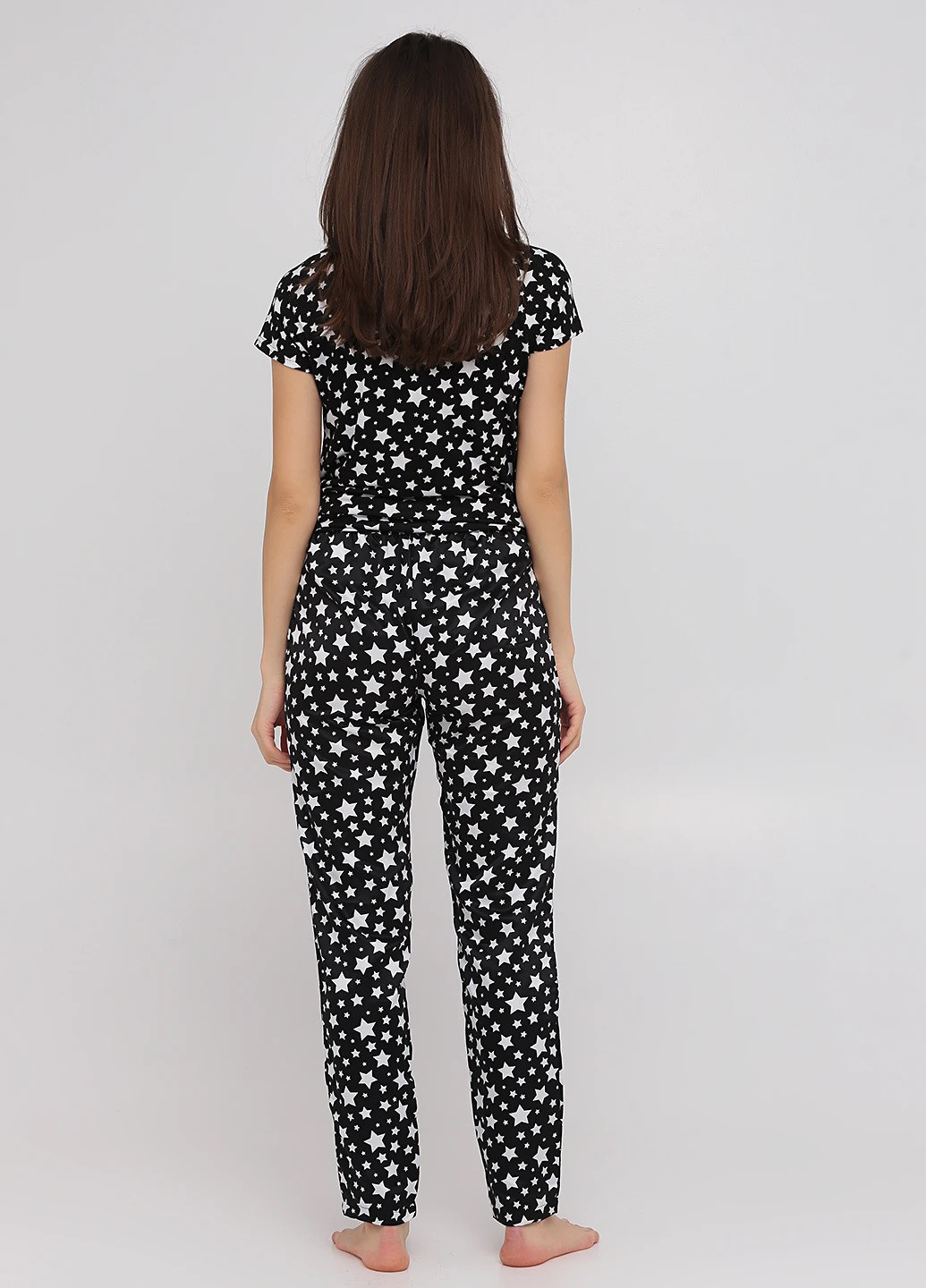 Черно-белая всесезон пижама (футболка, брюки) футболка + брюки Studio