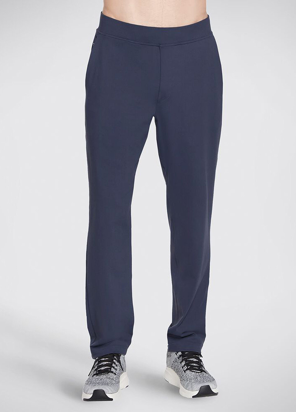 Синие кэжуал демисезонные прямые брюки Skechers