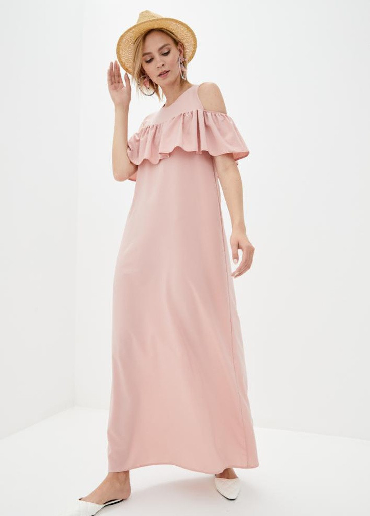 Розовое кэжуал женское платье подіум eleta розовый Podium однотонное