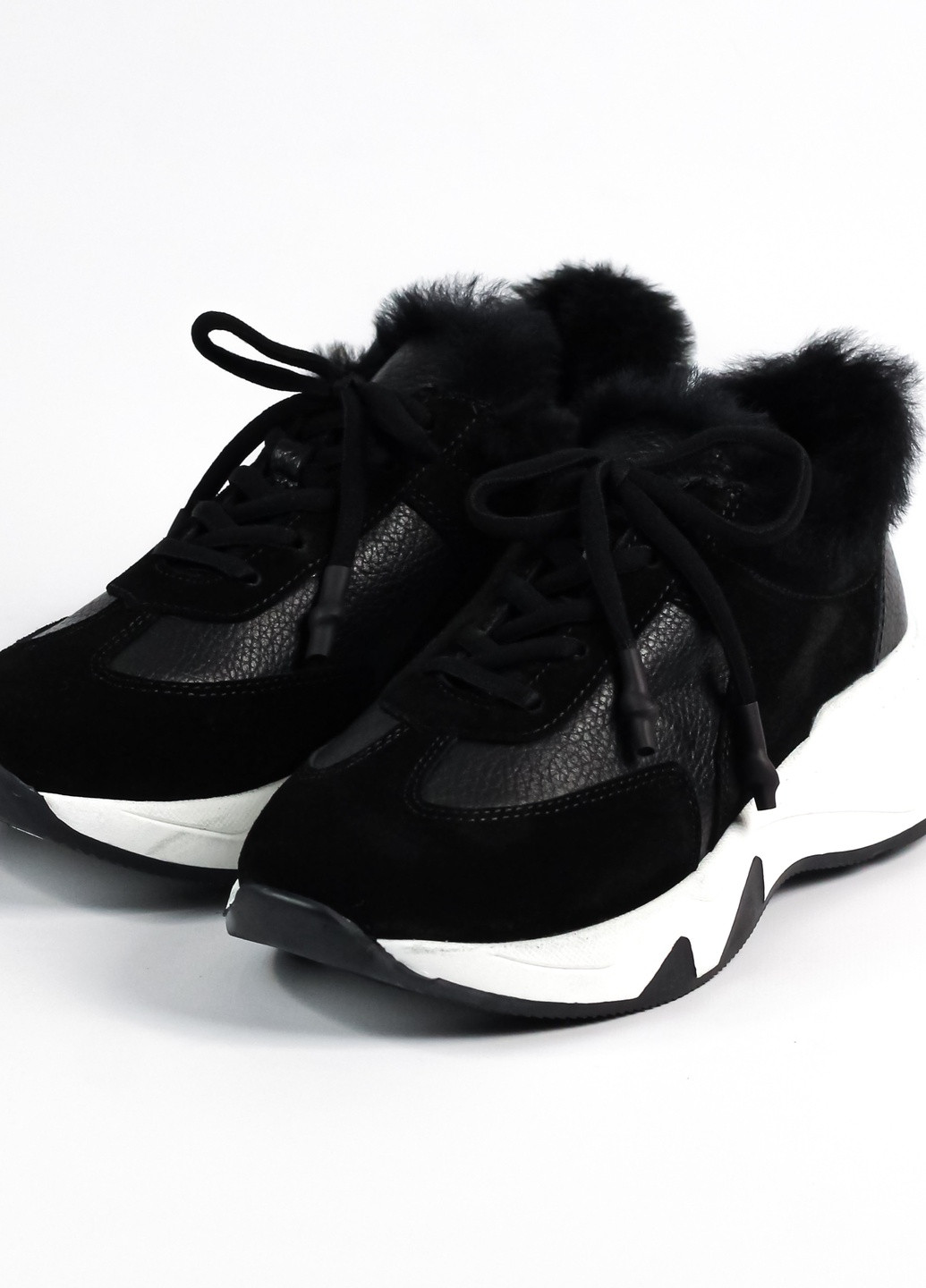 Чорні зимовий кросівки жіночі з хутром Aquamarin