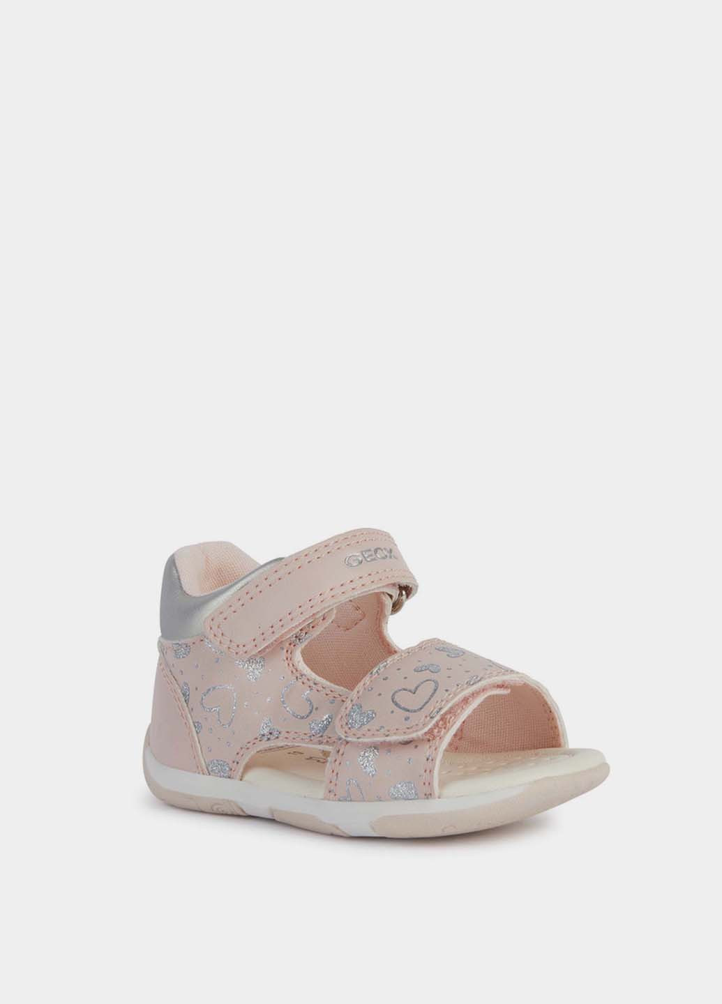 Светло-розовые кэжуал сандалии Geox на липучке