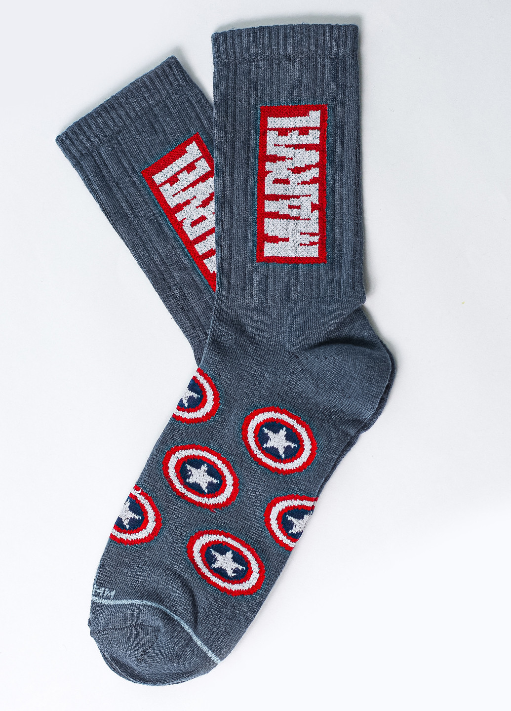 Чоловічі шкарпетки Premium Marvel. щит сірий LOMM сірі повсякденні