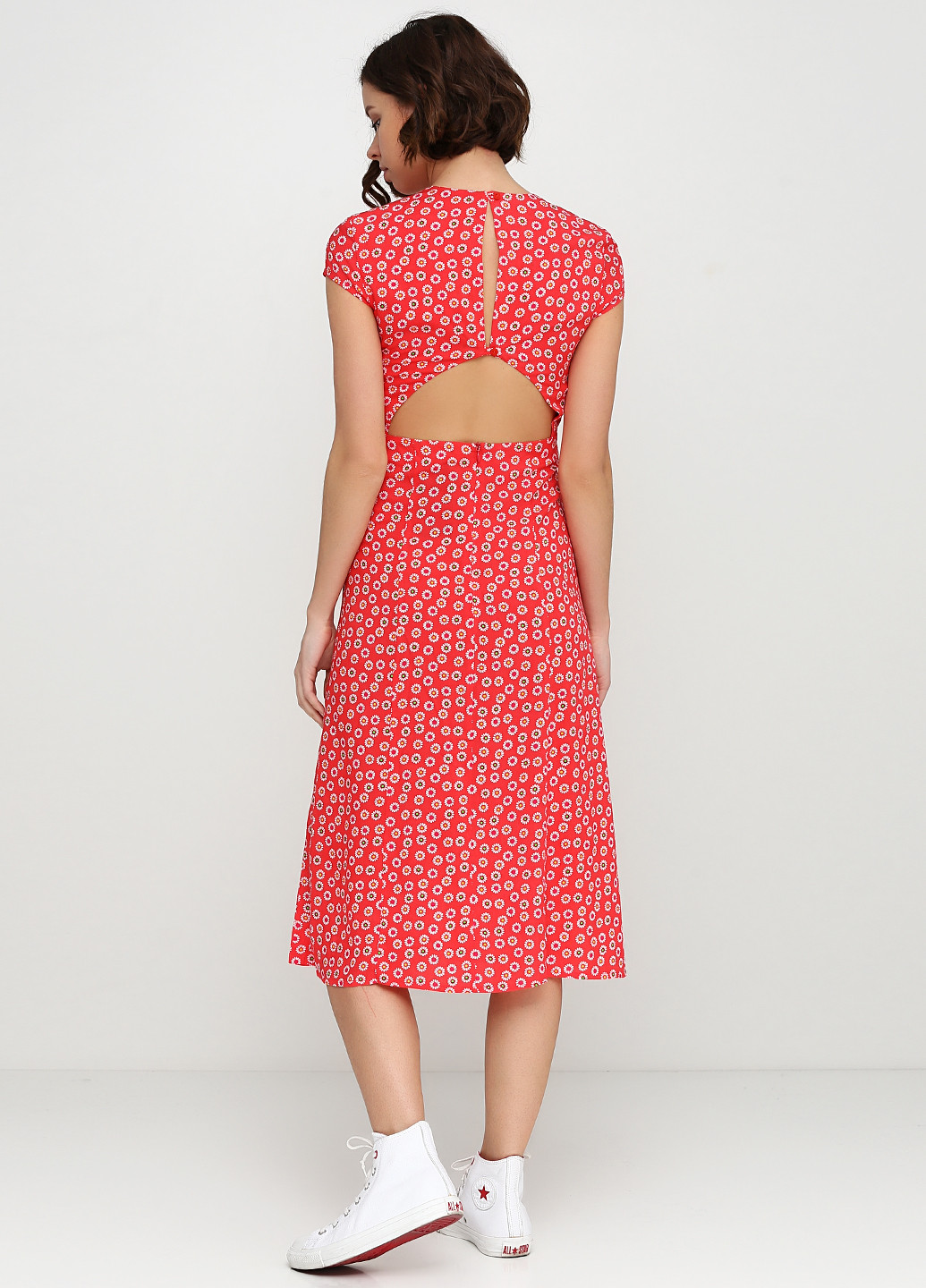 Красное кэжуал платье Gingier Studio с цветочным принтом