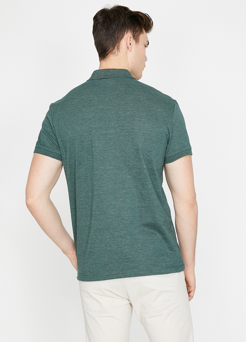 Зеленая футболка-поло для мужчин KOTON меланжевая