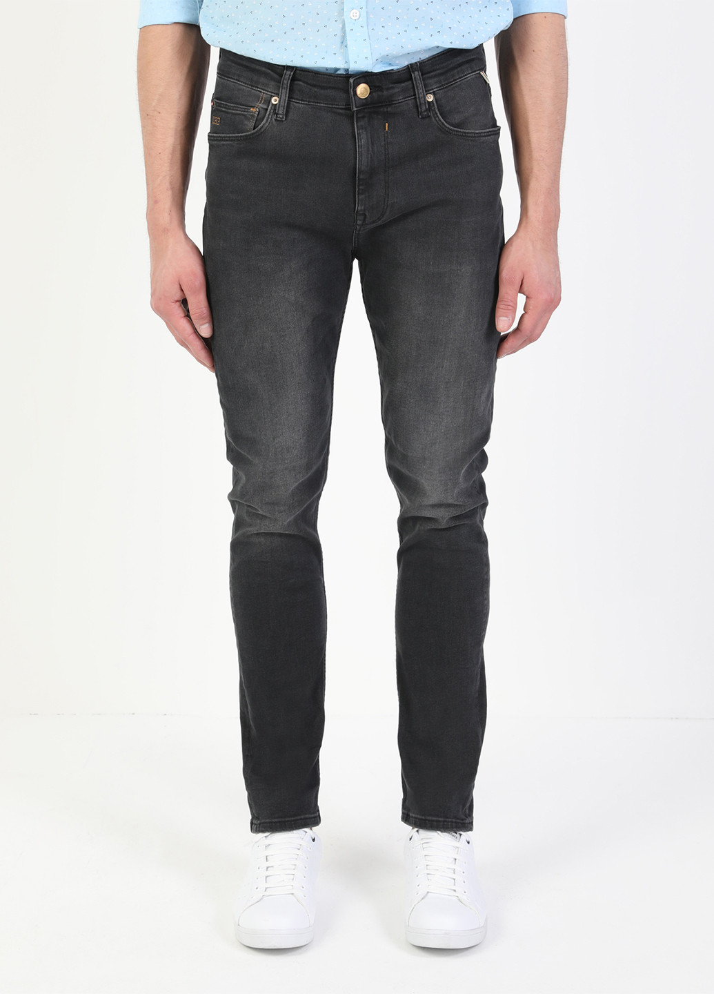 Темно-серые демисезонные зауженные джинсы 035 RYAN Colin's