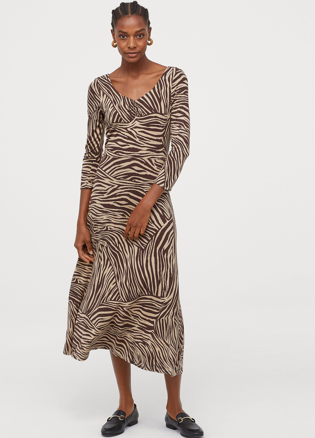 Коричнева кежуал сукня H&M зебра